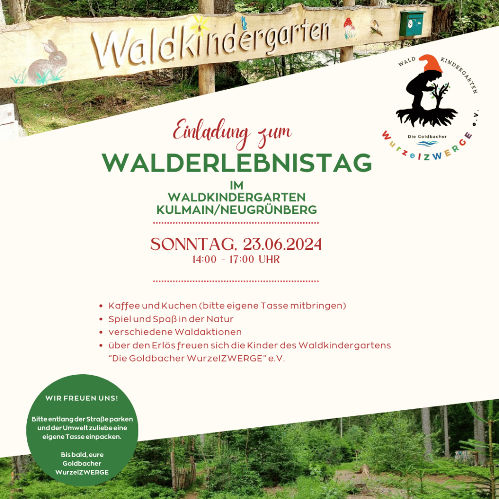 Walderlebnistag Tag der offenen Waldtür am 23.06.2024 im Waldkindergarten Kulmain
